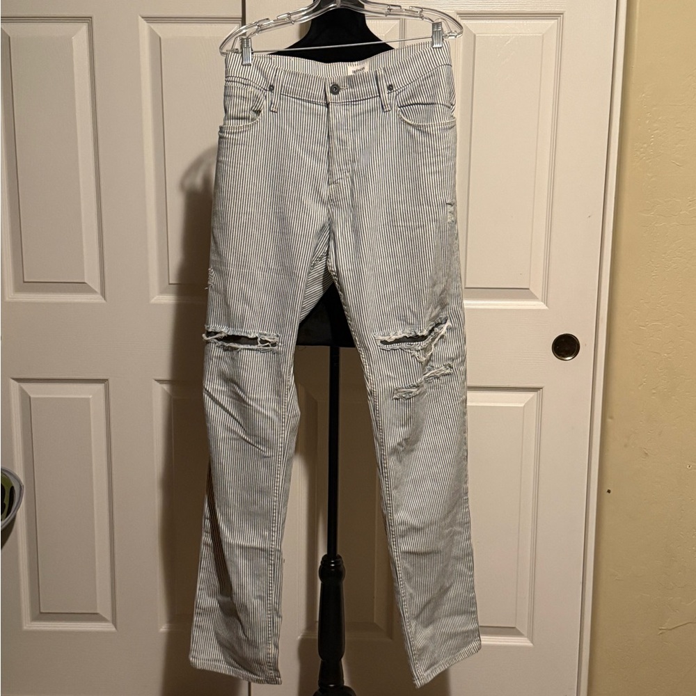 Hudson Jeans Striped Distressed Men Jeans